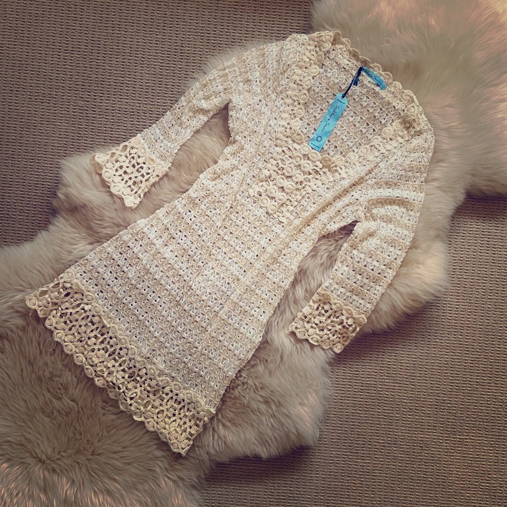 Solitaire swim cover up crochet hippy boho